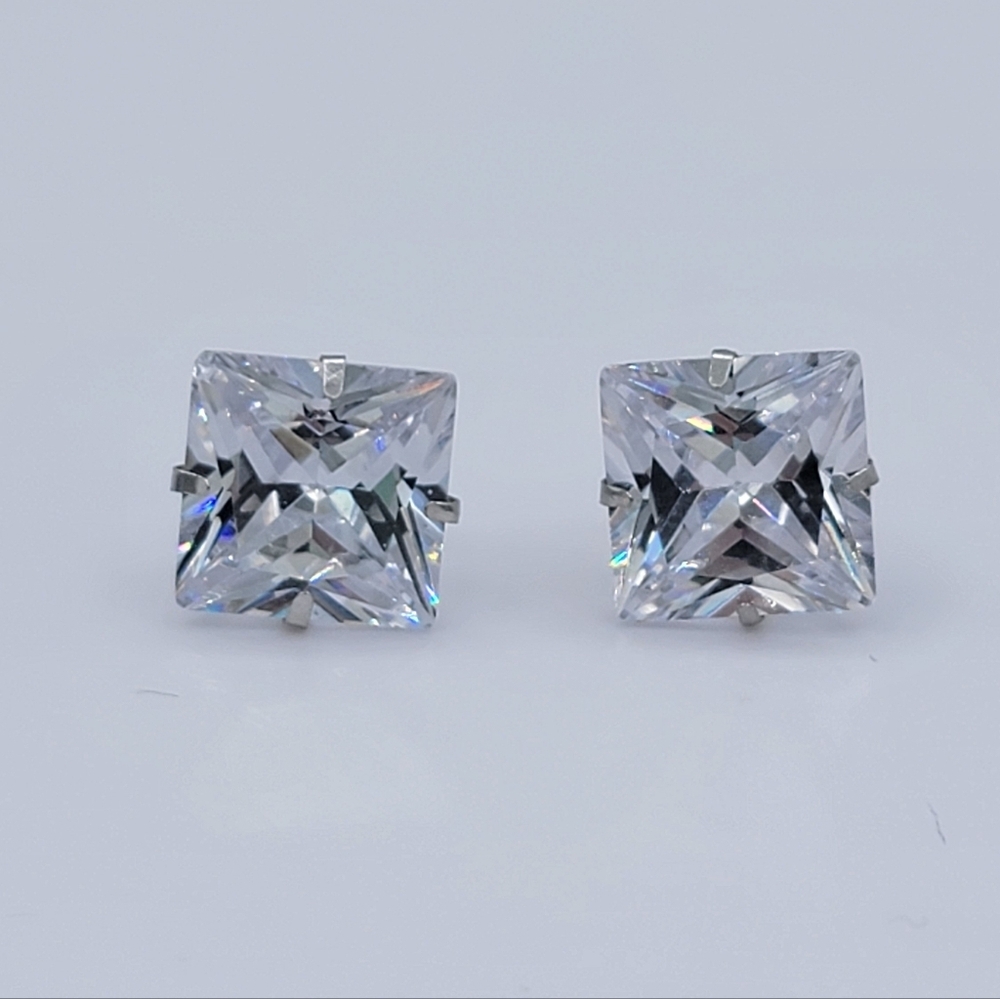 Square Crystal Stud Earrings #2806
